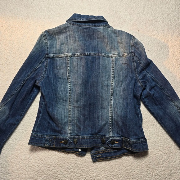 ANA A New Approach Womens Denim Jacket Medium Blue Studded Trucker Jean Jacket M - Picture 5 of 13
